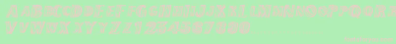 TexmexdisplayscapssskRegular-fontti – vaaleanpunaiset fontit vihreällä taustalla