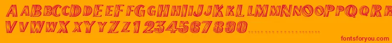 Fonte TexmexdisplayscapssskRegular – fontes vermelhas em um fundo laranja