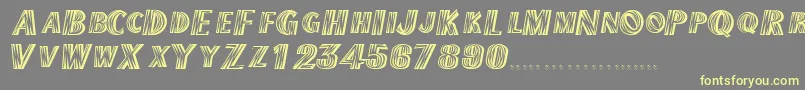 TexmexdisplayscapssskRegular-Schriftart – Gelbe Schriften auf grauem Hintergrund