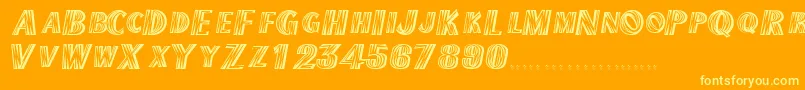 TexmexdisplayscapssskRegular Font – Yellow Fonts on Orange Background