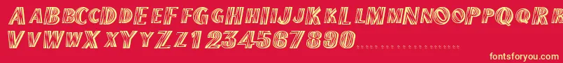 TexmexdisplayscapssskRegular Font – Yellow Fonts on Red Background