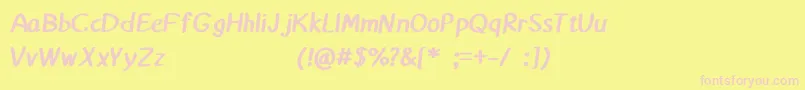 Шрифт Matthiola – розовые шрифты на жёлтом фоне