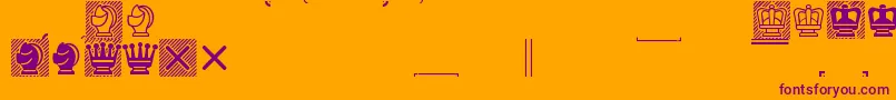 Mvalfont-Schriftart – Violette Schriften auf orangefarbenem Hintergrund