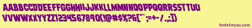 Dreadringerleft Font – Purple Fonts on Yellow Background