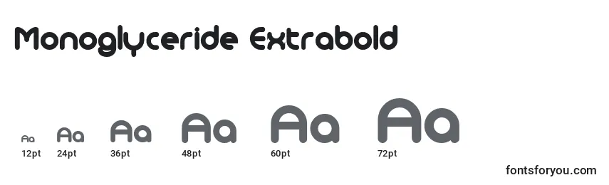 Größen der Schriftart Monoglyceride Extrabold