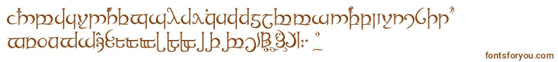 Tengwandanamarie-Schriftart – Braune Schriften auf weißem Hintergrund