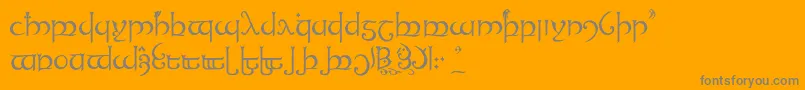 Tengwandanamarie-Schriftart – Graue Schriften auf orangefarbenem Hintergrund