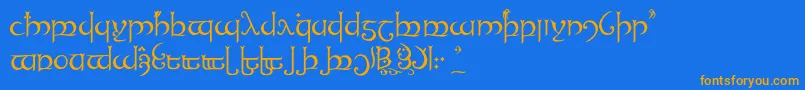 Tengwandanamarie Font – Orange Fonts on Blue Background