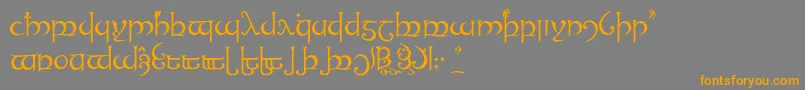 フォントTengwandanamarie – オレンジの文字は灰色の背景にあります。