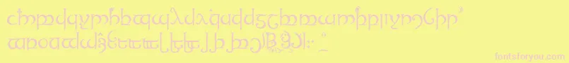 Tengwandanamarie-Schriftart – Rosa Schriften auf gelbem Hintergrund