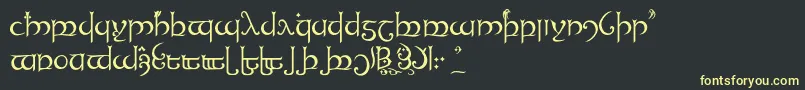 フォントTengwandanamarie – 黒い背景に黄色の文字