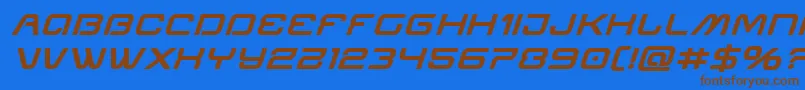 Miraclemercuryboldexpandital Font – Brown Fonts on Blue Background