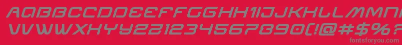 フォントMiraclemercuryboldexpandital – 赤い背景に灰色の文字