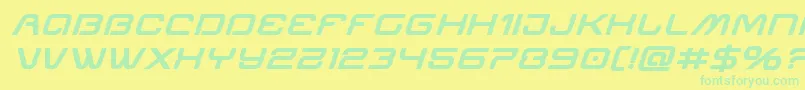Miraclemercuryboldexpandital Font – Green Fonts on Yellow Background