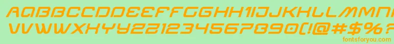 Miraclemercuryboldexpandital Font – Orange Fonts on Green Background