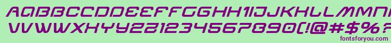 Miraclemercuryboldexpandital-Schriftart – Violette Schriften auf grünem Hintergrund