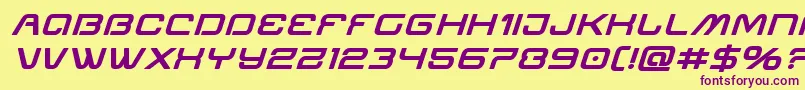 Miraclemercuryboldexpandital Font – Purple Fonts on Yellow Background