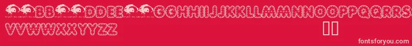 Quiltedtrial Font – Pink Fonts on Red Background