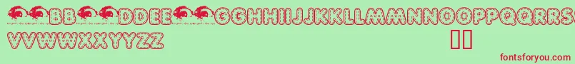 Quiltedtrial Font – Red Fonts on Green Background