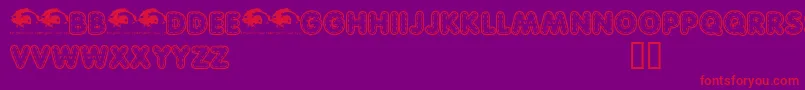 Quiltedtrial Font – Red Fonts on Purple Background