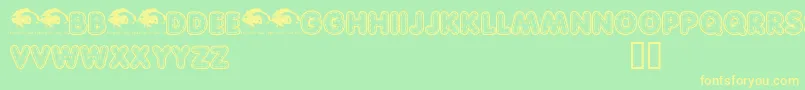 Quiltedtrial Font – Yellow Fonts on Green Background