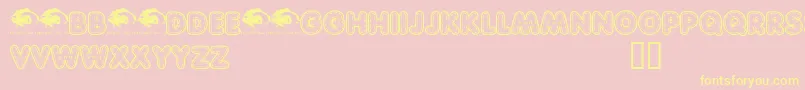 Quiltedtrial Font – Yellow Fonts on Pink Background