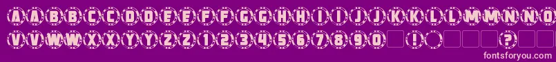 StrongarmCaps Font – Pink Fonts on Purple Background