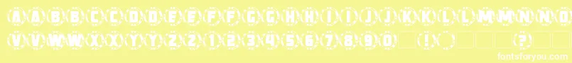 StrongarmCaps Font – White Fonts on Yellow Background