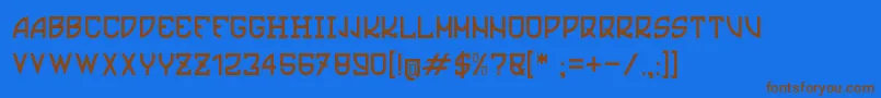 Ultras-Schriftart – Braune Schriften auf blauem Hintergrund