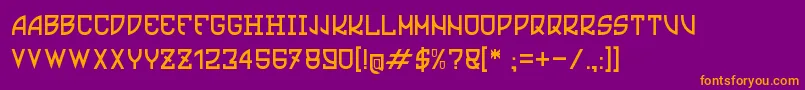 Ultras-Schriftart – Orangefarbene Schriften auf violettem Hintergrund