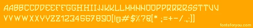 Fonte Ultras – fontes amarelas em um fundo laranja