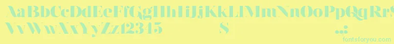 Police NouvelleVagueBlack – polices vertes sur fond jaune