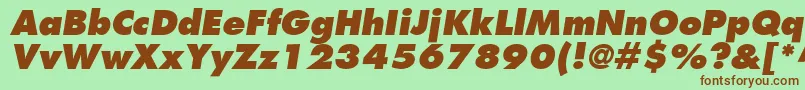 KudosBlackSsiExtraBoldItalic Font – Brown Fonts on Green Background