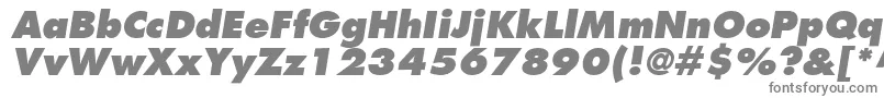 フォントKudosBlackSsiExtraBoldItalic – 白い背景に灰色の文字
