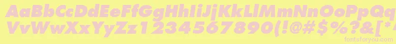 KudosBlackSsiExtraBoldItalic Font – Pink Fonts on Yellow Background