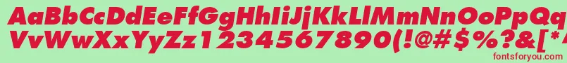 KudosBlackSsiExtraBoldItalic Font – Red Fonts on Green Background