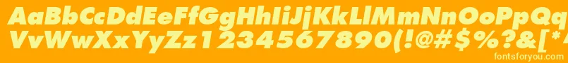 KudosBlackSsiExtraBoldItalic Font – Yellow Fonts on Orange Background