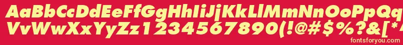 KudosBlackSsiExtraBoldItalic Font – Yellow Fonts on Red Background