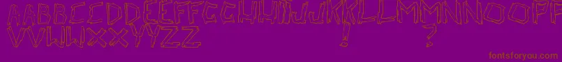 WalkPlank-Schriftart – Braune Schriften auf violettem Hintergrund