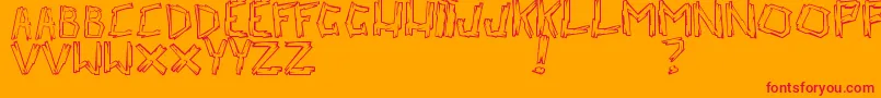 WalkPlank-Schriftart – Rote Schriften auf orangefarbenem Hintergrund