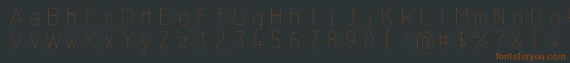 Isoct2-fontti – ruskeat fontit mustalla taustalla