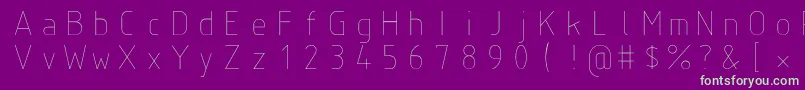 Isoct2-Schriftart – Grüne Schriften auf violettem Hintergrund