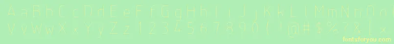 フォントIsoct2 – 黄色の文字が緑の背景にあります