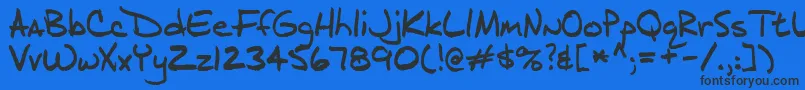 J.D-Schriftart – Schwarze Schriften auf blauem Hintergrund