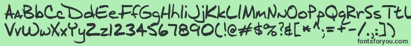 フォントJ.D – 緑の背景に黒い文字