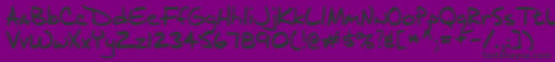 Fonte J.D – fontes pretas em um fundo violeta