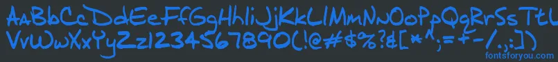 フォントJ.D – 黒い背景に青い文字