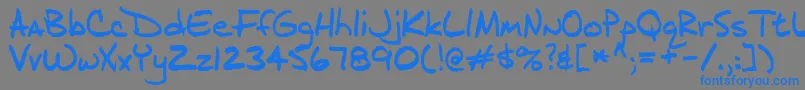 フォントJ.D – 灰色の背景に青い文字
