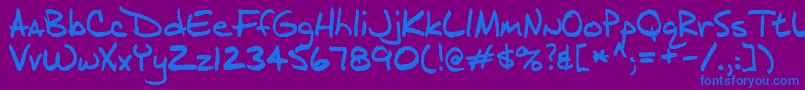 フォントJ.D – 紫色の背景に青い文字