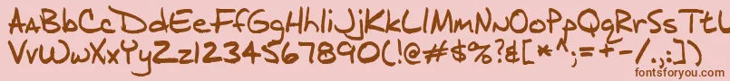 J.D-Schriftart – Braune Schriften auf rosa Hintergrund